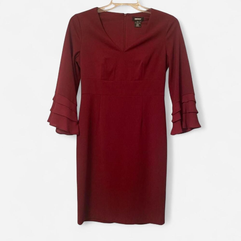 Dkny Women's Burgundy and Red Dress